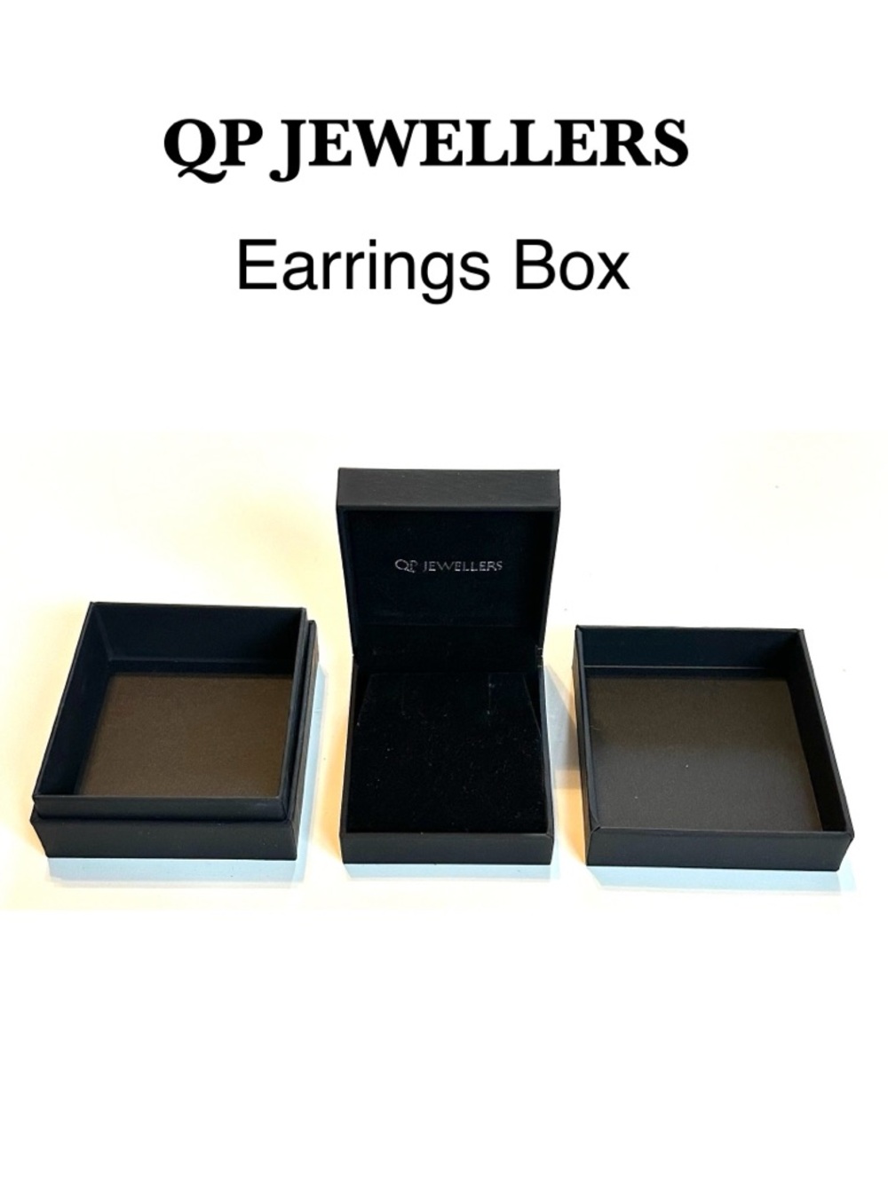 QP Jewellers Black Earrings Box Giftable